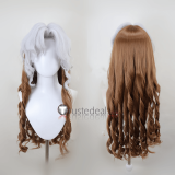 Commission Silver Brown Red Styled Cosplay Wig