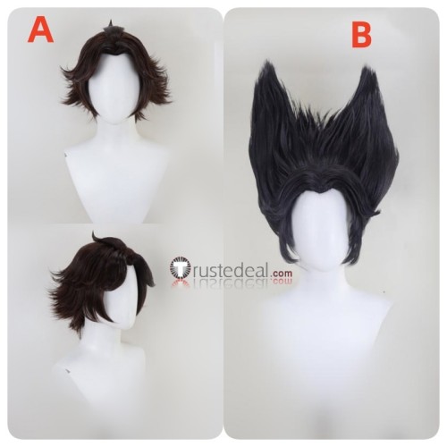 Lone wolf Styled Brown Black Cosplay Wig