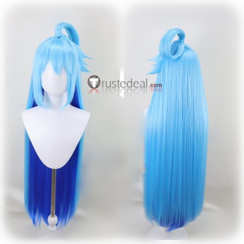 Aqua Long Blue Styled Cosplay Wig