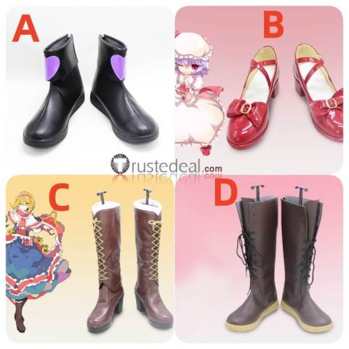 Alice Margatroid Komeiji Koishi Remilia Red Brown Cosplay Boots Shoes