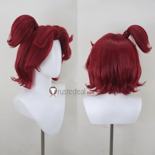 Commission Brown Red Styled Cosplay Wig