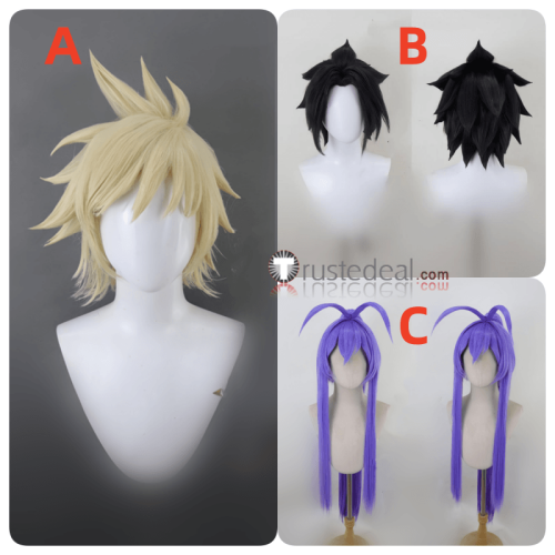Bullet Mai Kagura Black Blonde Purple Styled Cosplay Wig