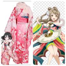 Kotori Nico Pink Kimono Cosplay Costume