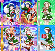 Chika Dia Riko Kanan Ruby Yoshiko You Mari Hanamaru Christmas Green Cosplay Costume