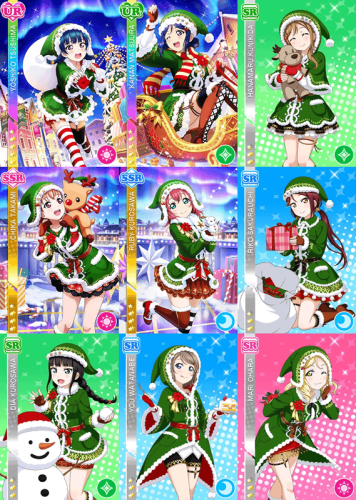 Chika Dia Riko Kanan Ruby Yoshiko You Mari Hanamaru Christmas Green Cosplay Costume
