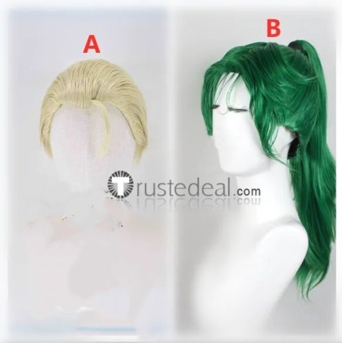 Green Blonde Ponytail Styled Cosplay Wigs
