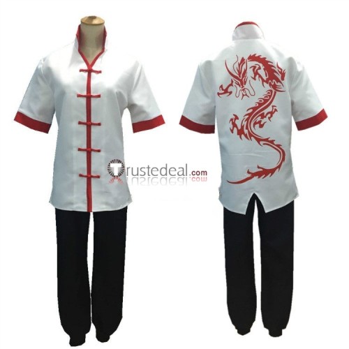 White Black Taichi Dragon Monk Cosplay Costume