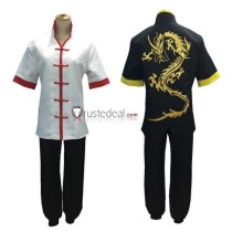 White Black Taichi Dragon Monk Cosplay Costume