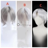 Grey Silver White Styled Cosplay Wig