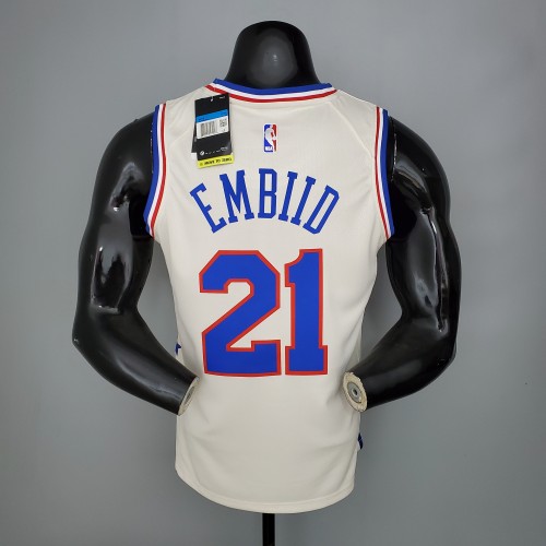 Joel Embiid Philadelphia 76ers Bonus Edition Swingman Jersey Beige