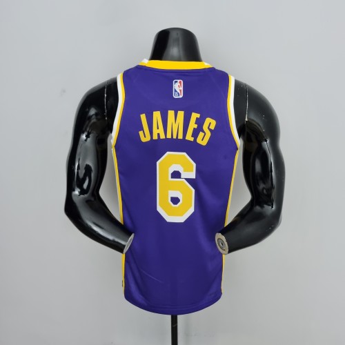 LeBron James Los Angeles Lakers 75th Anniversary Swingman Jersey Purple