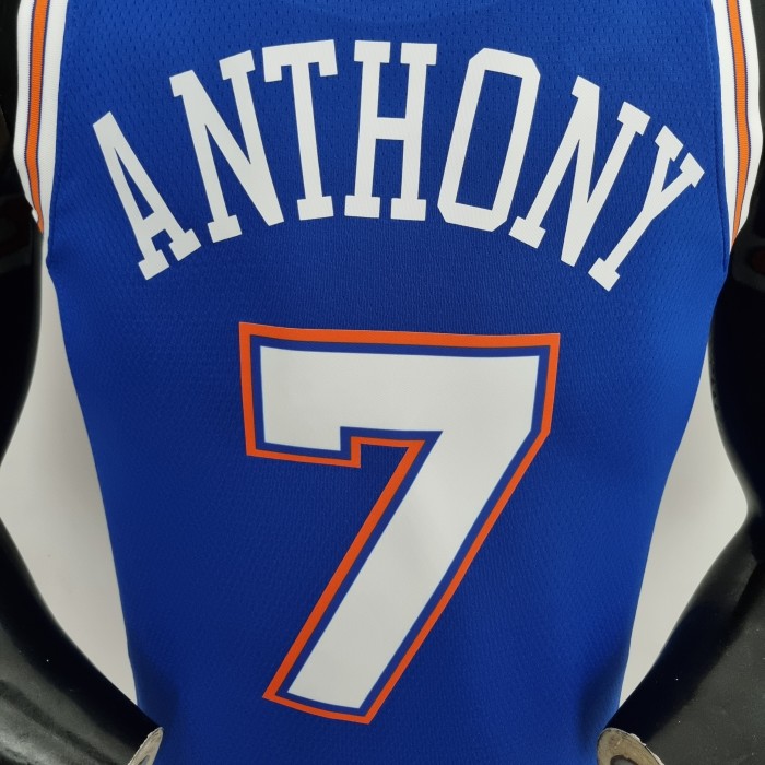 Carmelo Anthony New York Knicks 75th Anniversary Swingman Jersey Blue