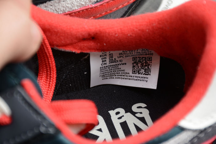 Undercover x Sacai x NK LDWaffle Midnight Spruce University Red