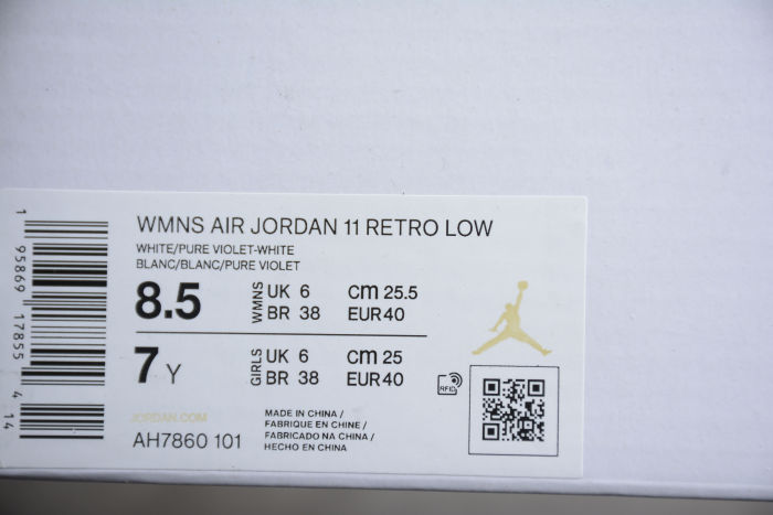 Air Jordan 11 Retro Low ’ Pure Violet ’ AJ11 AH7860-101