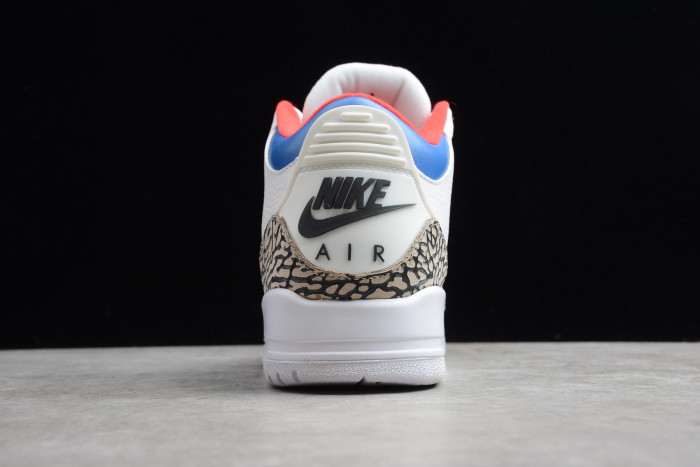 Air Jordan 3 White Blue Red AQ3835-325