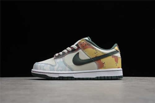 SB Dunk Low Multi Camo Asymmetric Mandarin Duck DH0957-100