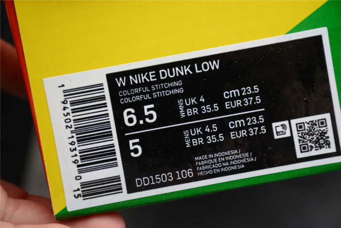SB Dunk Low Colorful Stitching DD1503-106