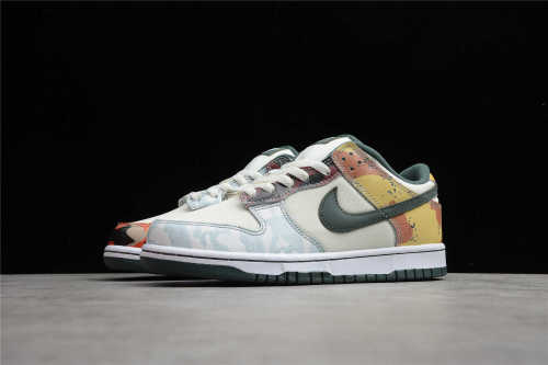 SB Dunk Low Multi Camo Asymmetric Mandarin Duck DH0957-100
