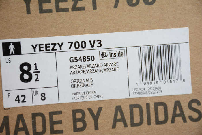 Yeezy Boost 700V3 Arzare G54850