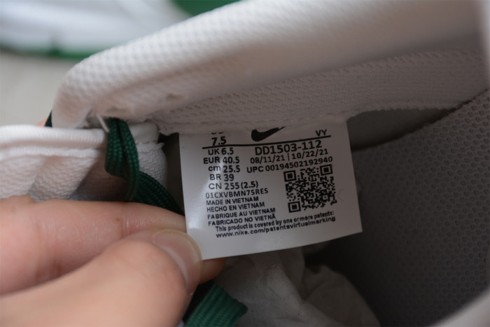NK SB Dunk Low White Green DD1503-112