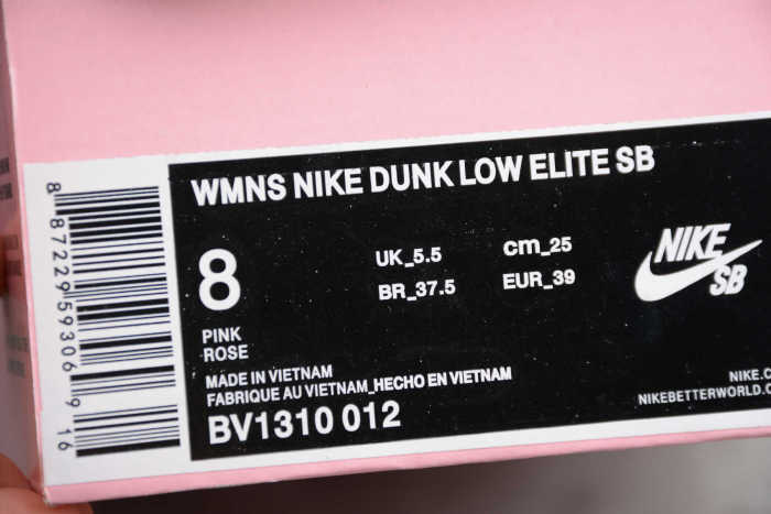 SB Dunk Low Top Elite Pink White BV1310-012