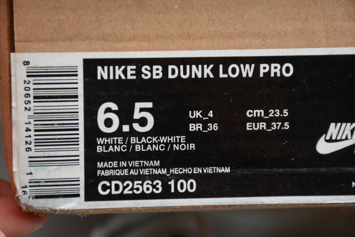 SB Dunk Low Orange Label White CD2563-100