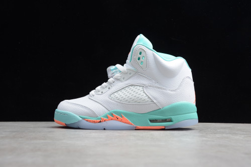 Air Jordan 5  “Light Aqua” White Blue Yellow 440892-100
