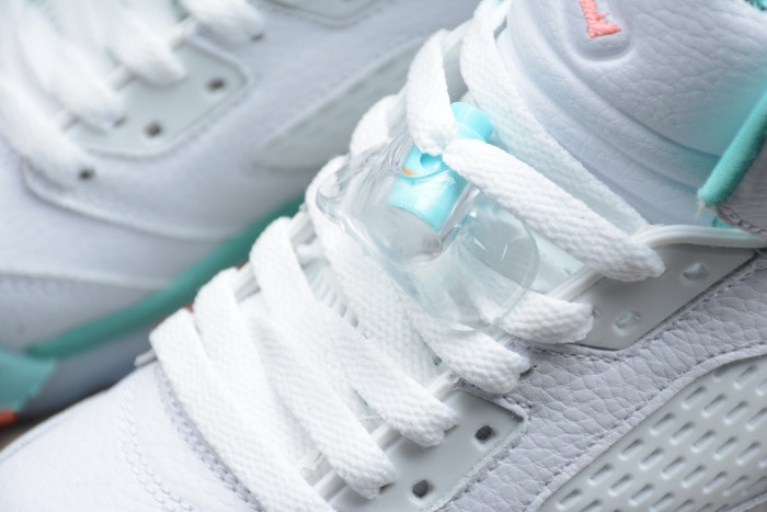 Air Jordan 5  “Light Aqua” White Blue Yellow 440892-100