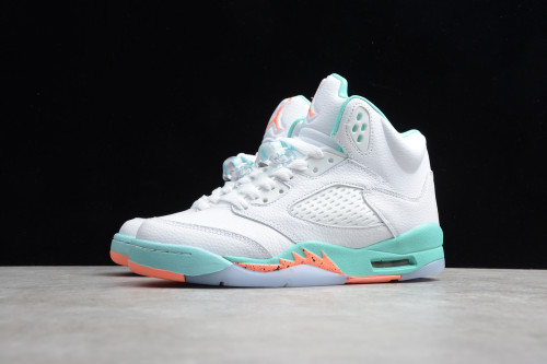 Air Jordan 5  “Light Aqua” White Blue Yellow 440892-100
