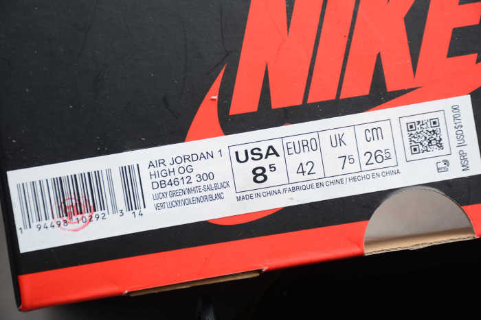 Air Jordan 1 White Green Black DB4612-300