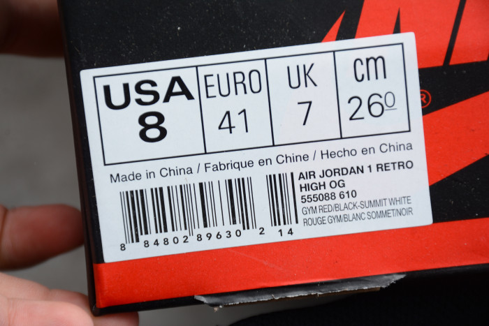 Air Jordan 1 Retro High OG “Bred Toe” 555088-610