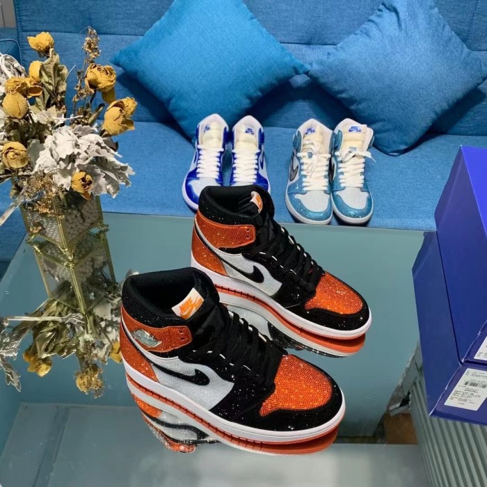 Air Jordan 1 Diamond DIY Orange Black