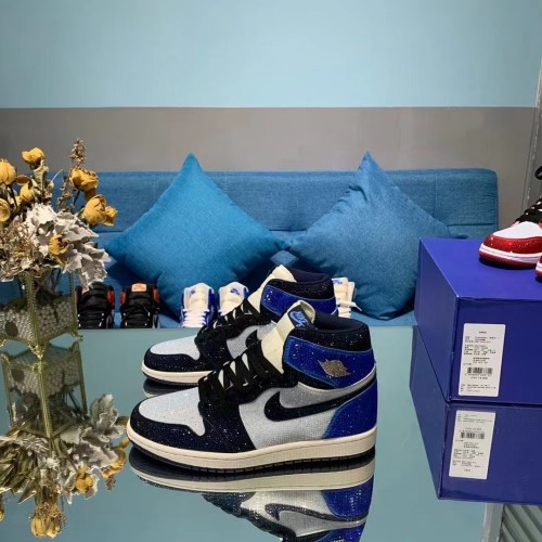 Air Jordan 1 Diamond DIY Blue Black