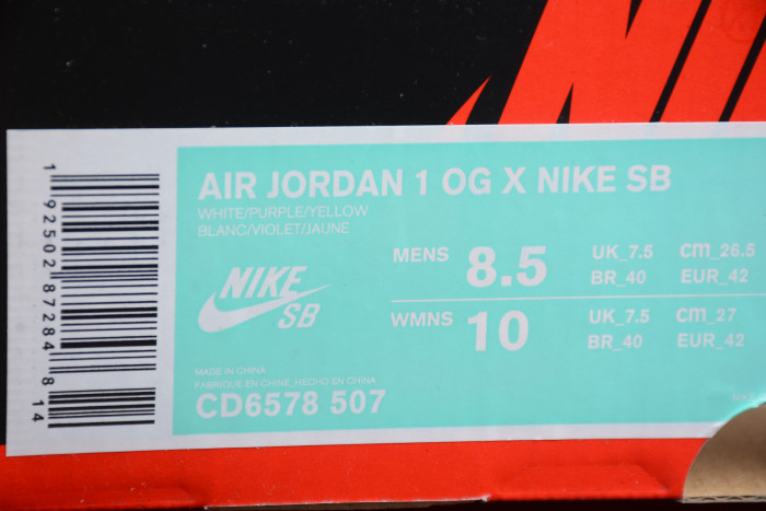 SB x Air Jordan 1 Retro High OG “Court Purple” CD6578-507