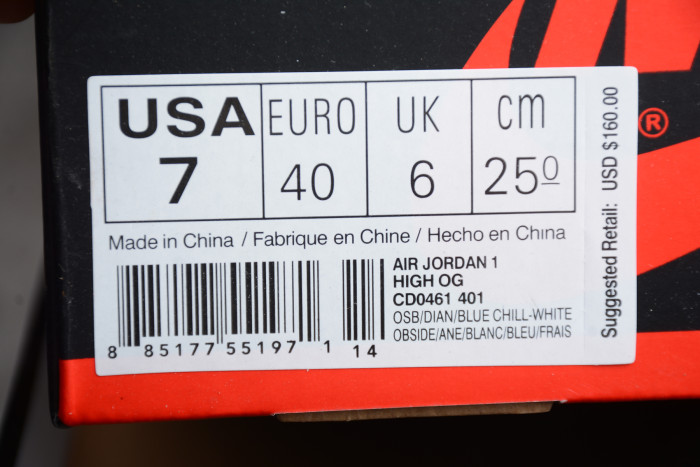 Air Jordan 1 Retro High OG “UNC Patent” CD0461-401