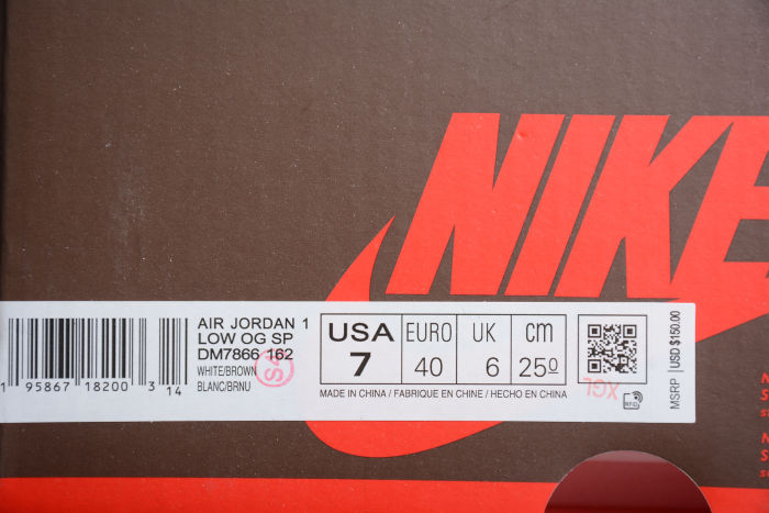 Travis Scott x Air Jordan 1 Reverse Mocha Brown White DM7866-162