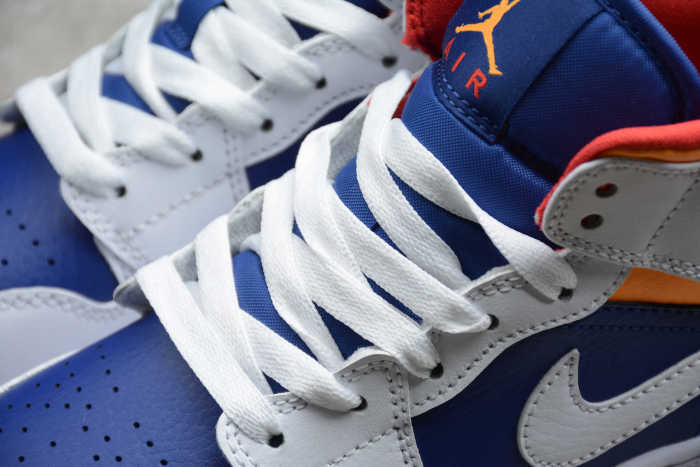 Air Jordan 1 Mid White Laser Orange Deep Royal Blue 554725-131