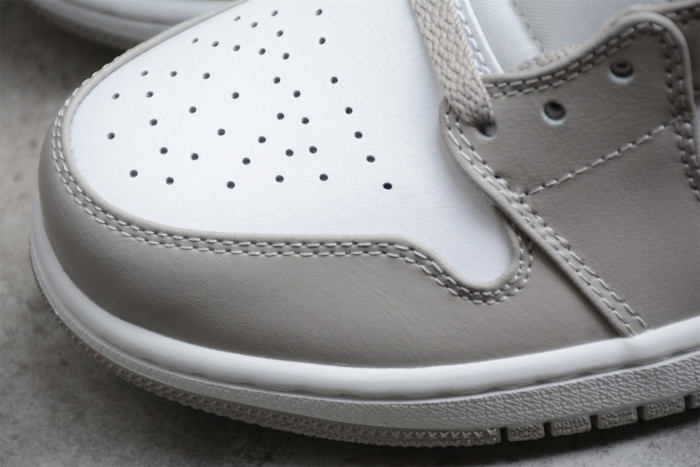 Air Jordan 1 Mid Linen College Grey Light Bone White 554724-082
