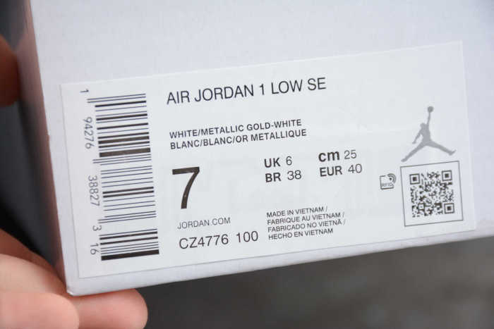 Air Jordan 1 Low White Metallic Gold CZ4776-100