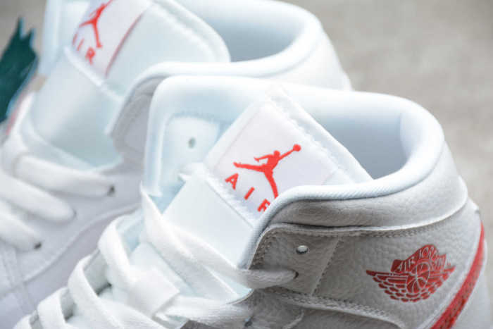 Air Jordan 1 Mid White University Red BQ6472-106