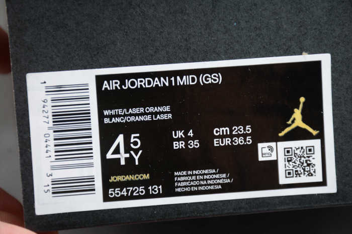 Air Jordan 1 Mid White Laser Orange Deep Royal Blue 554725-131