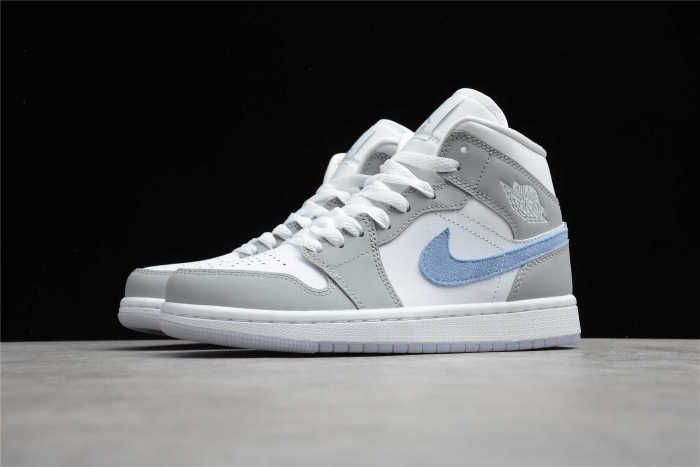 Air Jordan 1 Mid White Wolf Grey Blue BQ6472-105