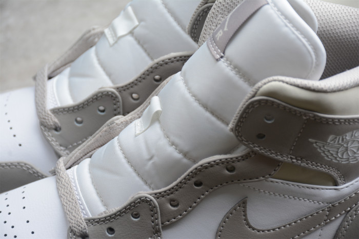 Air Jordan 1 Mid Linen College Grey Light Bone White 554724-082