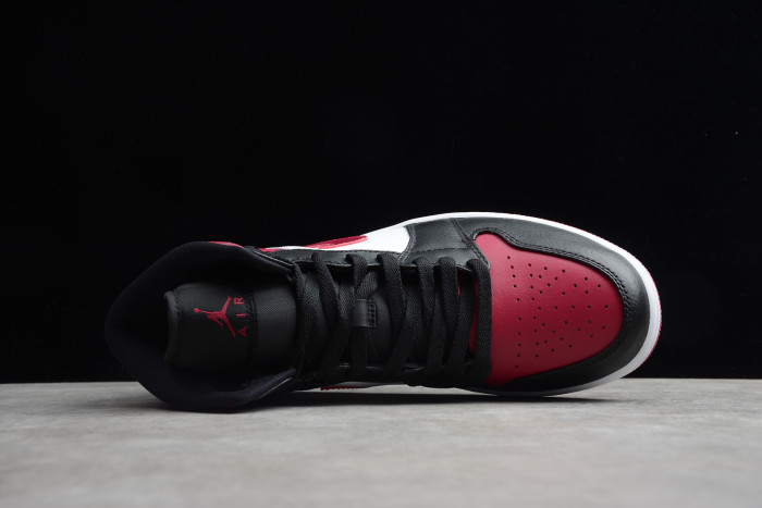 Nike Air Jordan 1 Mid Bred Toe Black/Gym Red-White 554724-066