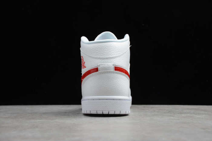 Air Jordan 1 Mid White University Red BQ6472-106