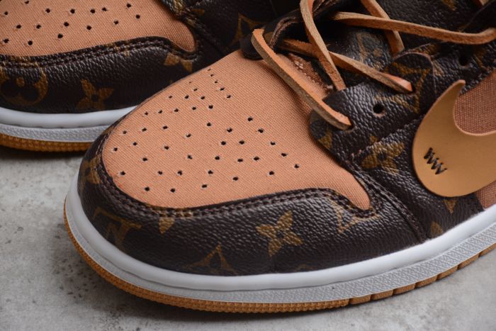 Air Jordan 1 X Off Louis OW x LV Brown Orange AQ0818-158