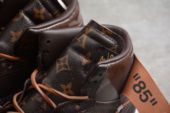 Air Jordan 1 X Off Louis OW x LV Brown Orange AQ0818-158