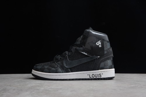 Air Jordan 1 x Off Whit x LV Black Grey AQ081