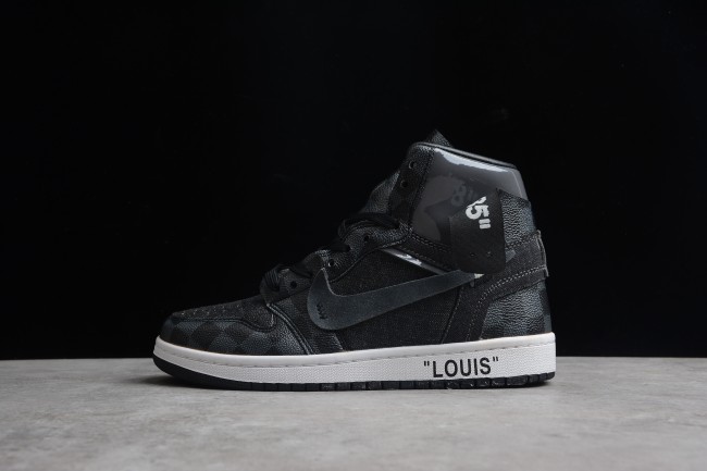 Air Jordan 1 x Off Whit x LV Black Grey AQ081