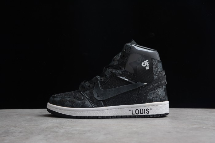 Air Jordan 1 x Off Whit x LV Black Grey AQ081
